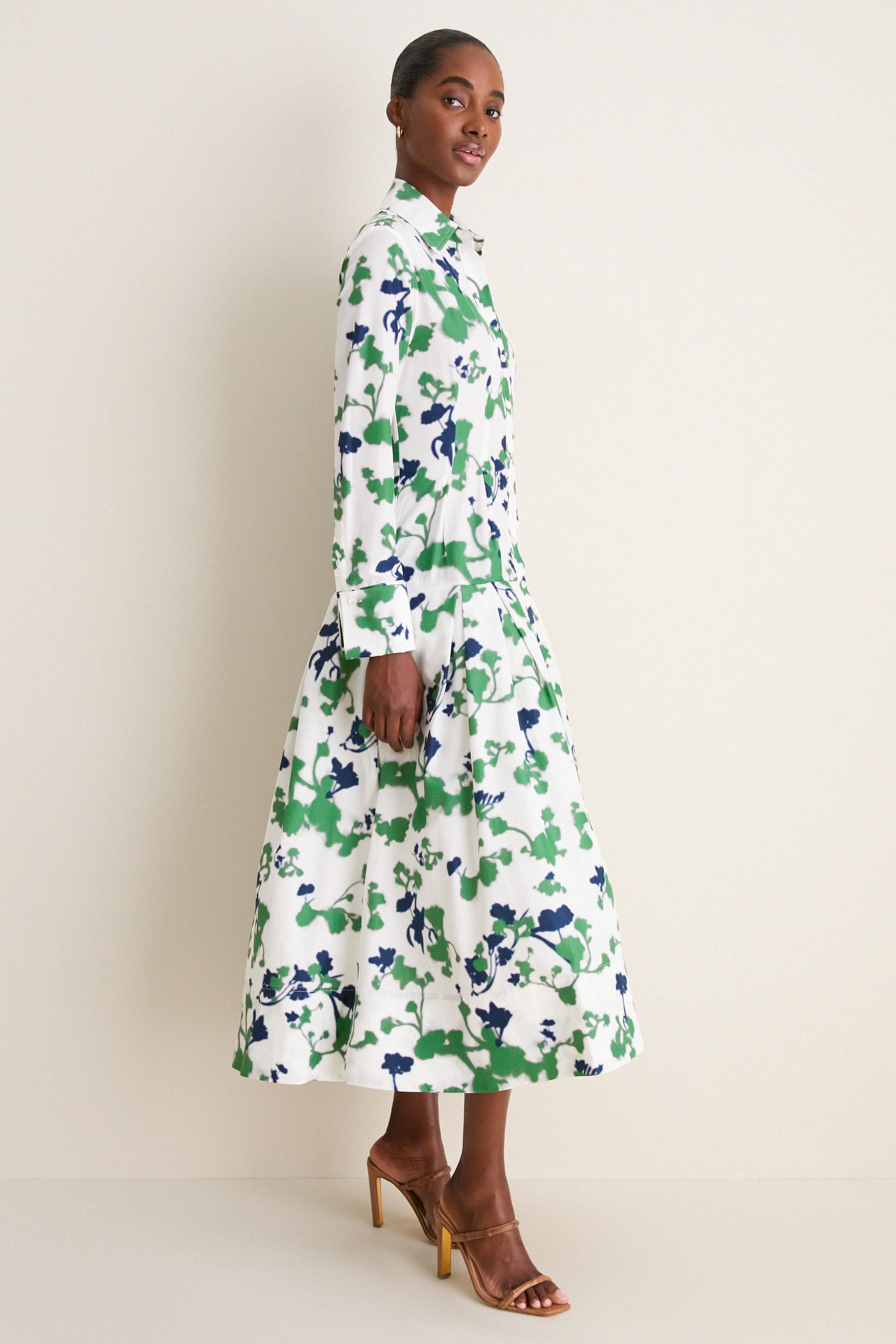 Blurred Bouquet Sono Shirt Dress