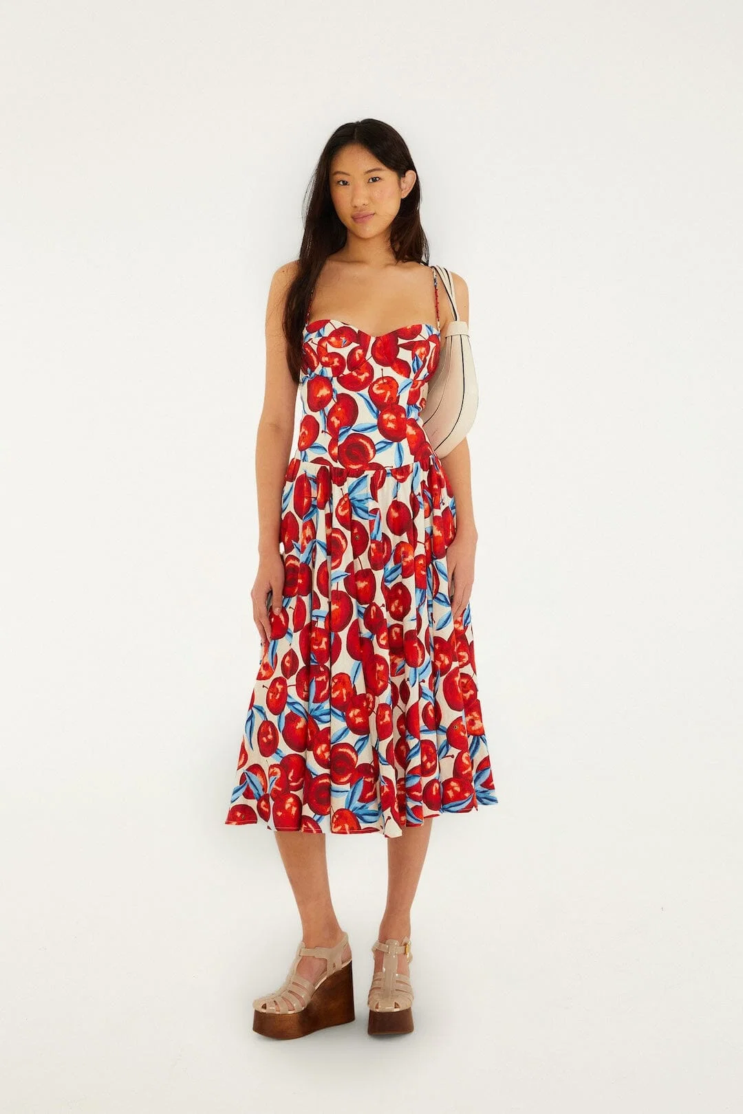 Cherry Blossom Sleeveless Midi Dress