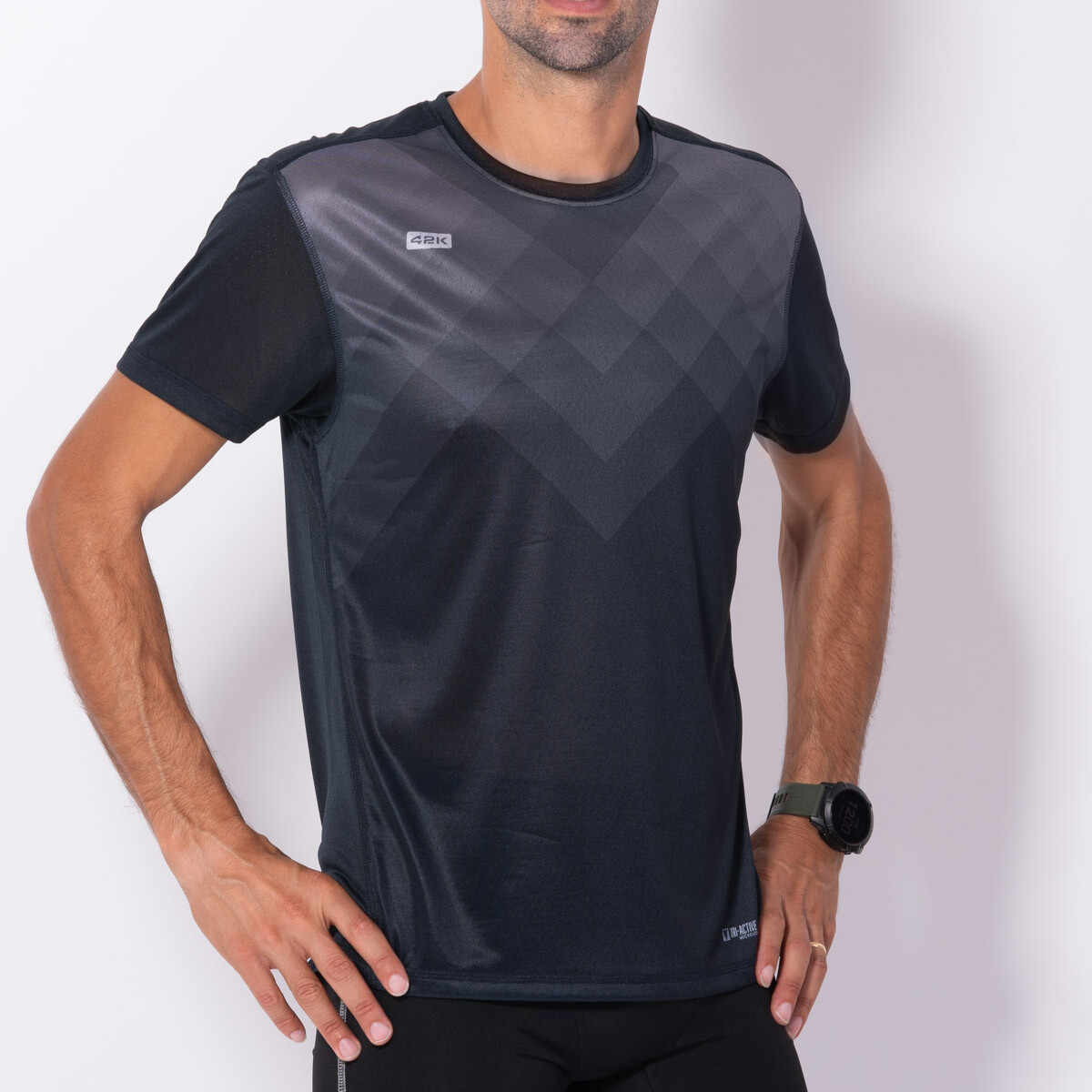 T-shirt running recycled unisex 42K MOTION Black BLACK