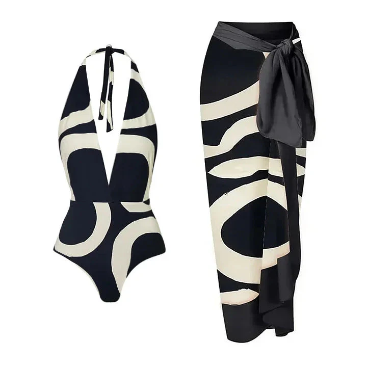 Polo Swimsuit Set - Black