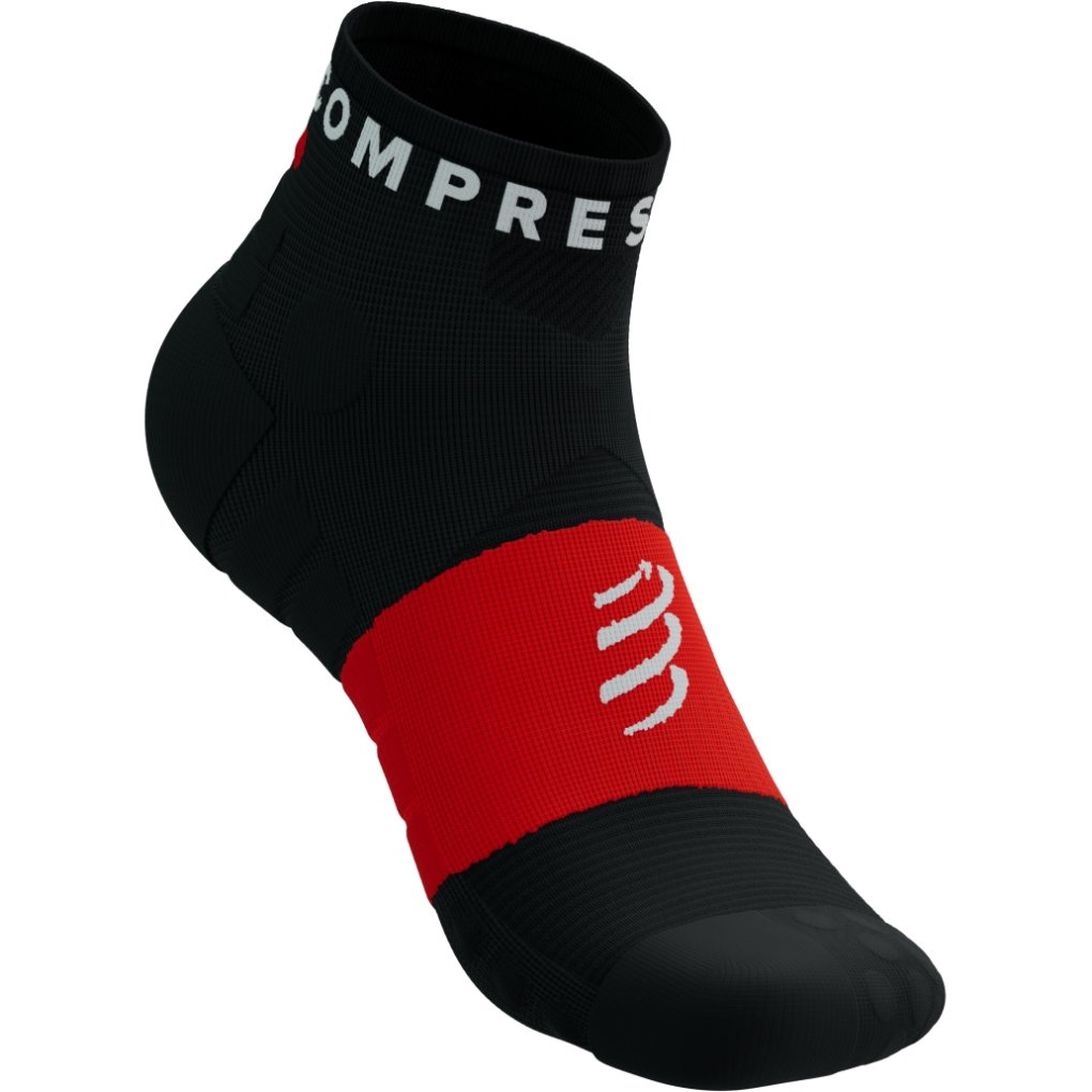 Compressport Ultra Trail Low Compression Socks - black/white/core red