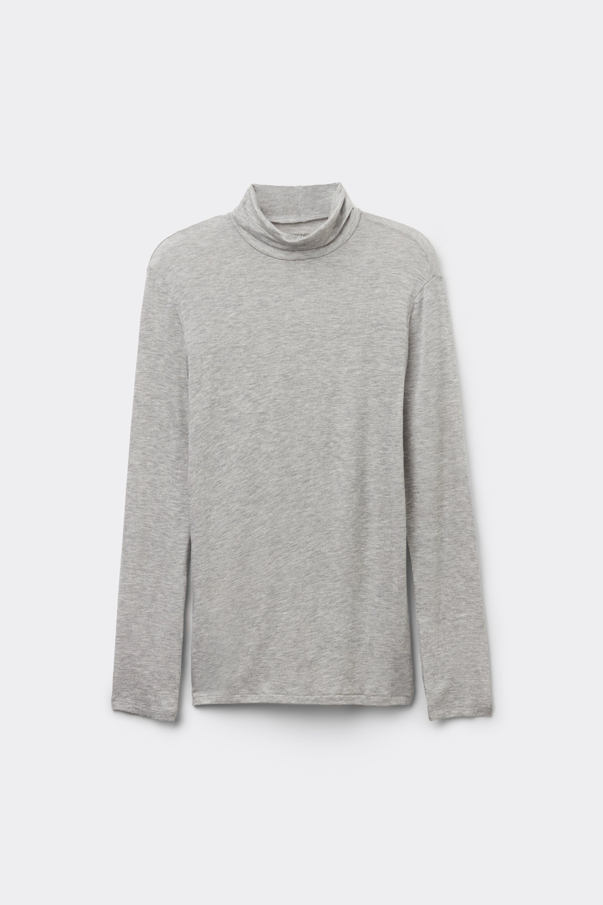 Lightweight Polo Neck Top with Merino Wool