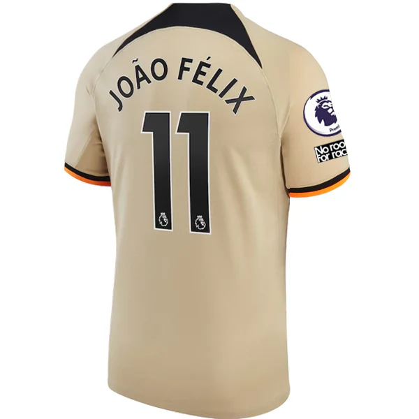 Chelsea João Félix Third Jersey w/ EPL + No Room For Racism + Club World Cup Patches 22/23 (Sesame/Black)