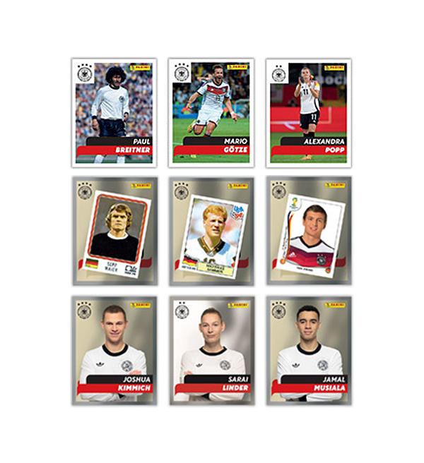 Panini DFB 2025 - 125 Jahre Fußballgeschichte Stickers - Album + 1 Box (=36 Packets)