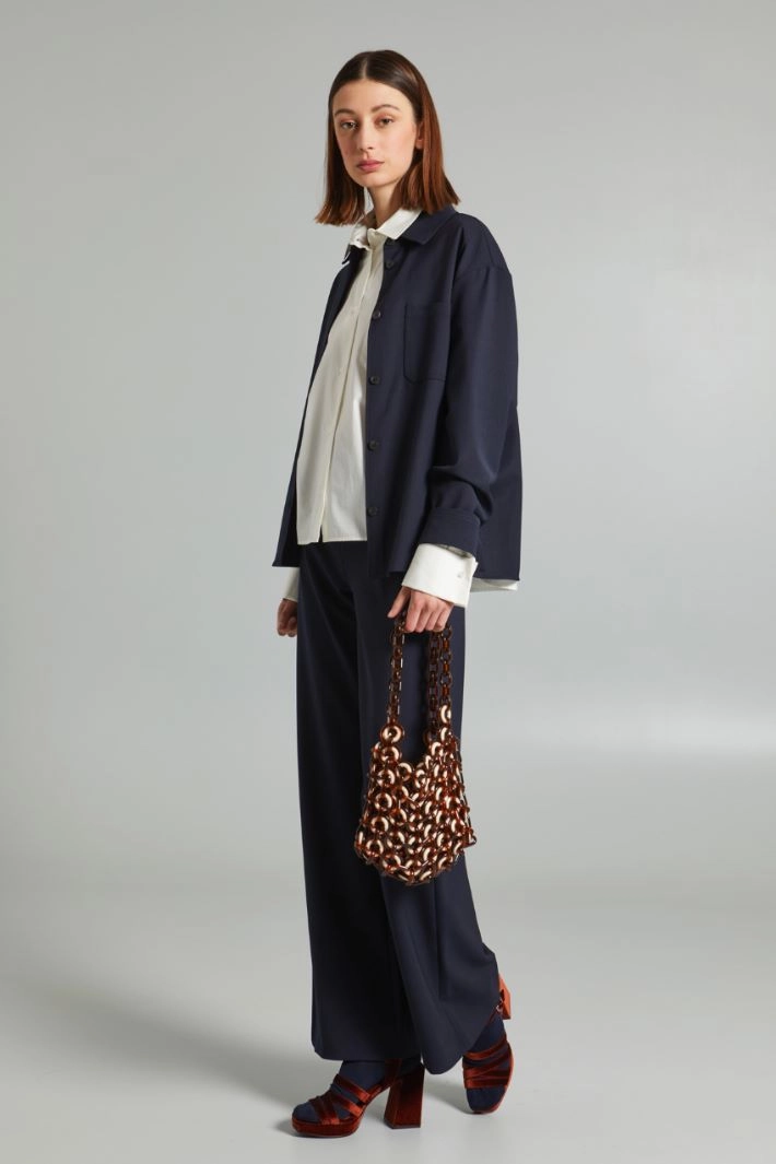 Wool blend gabardine jacket - BLUE