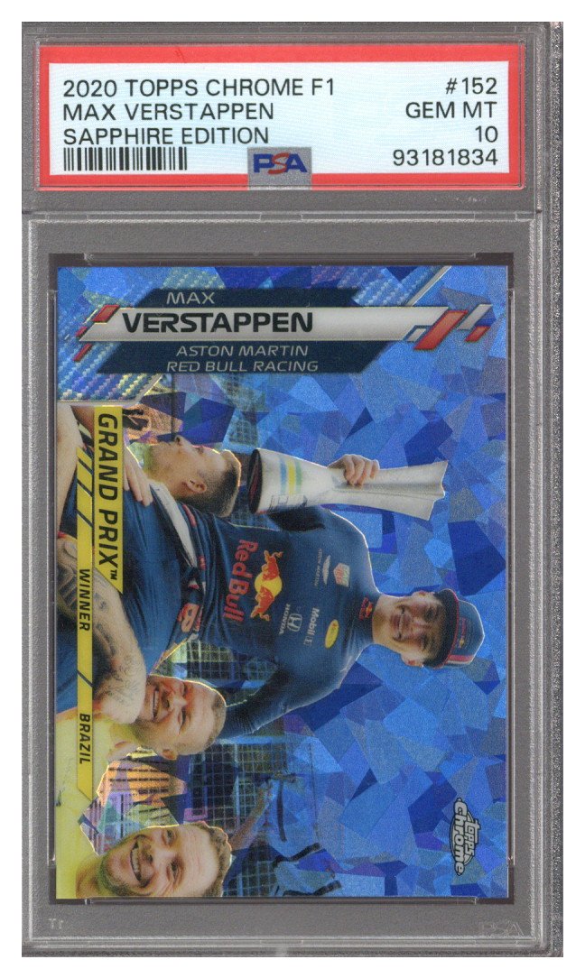 2020 Topps Chrome F1 Max Verstappen Sapphire Edition #152 PSA 10