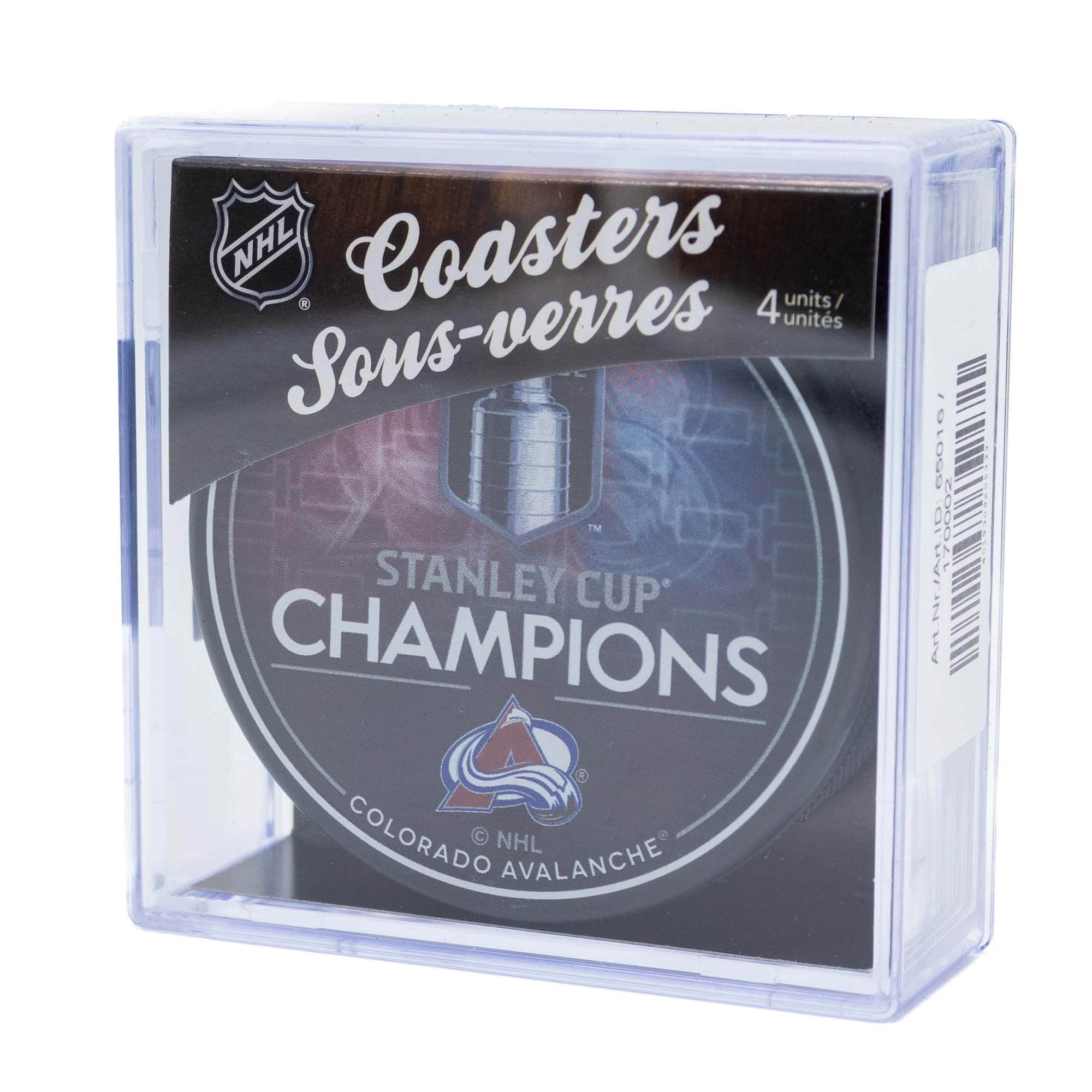 Colorado Avalanche 2022 Stanley Cup Champions NHL Puck Coasters (Set of 4)