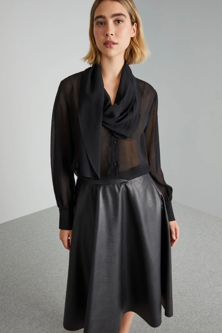 Blouse with maxi foulard - BLACK