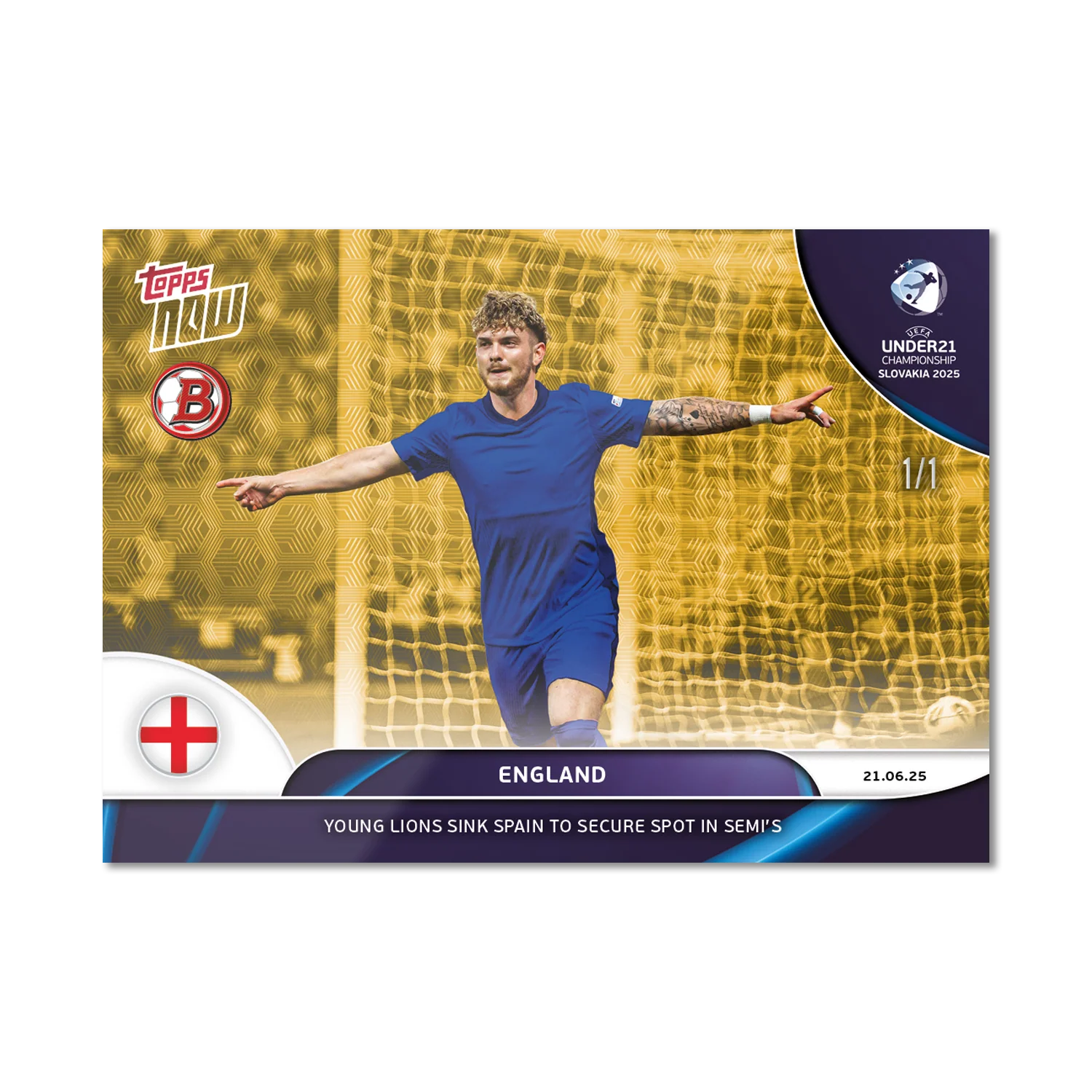 England - 2025 UEFA Euro U-21 Topps NOW® - Card 7