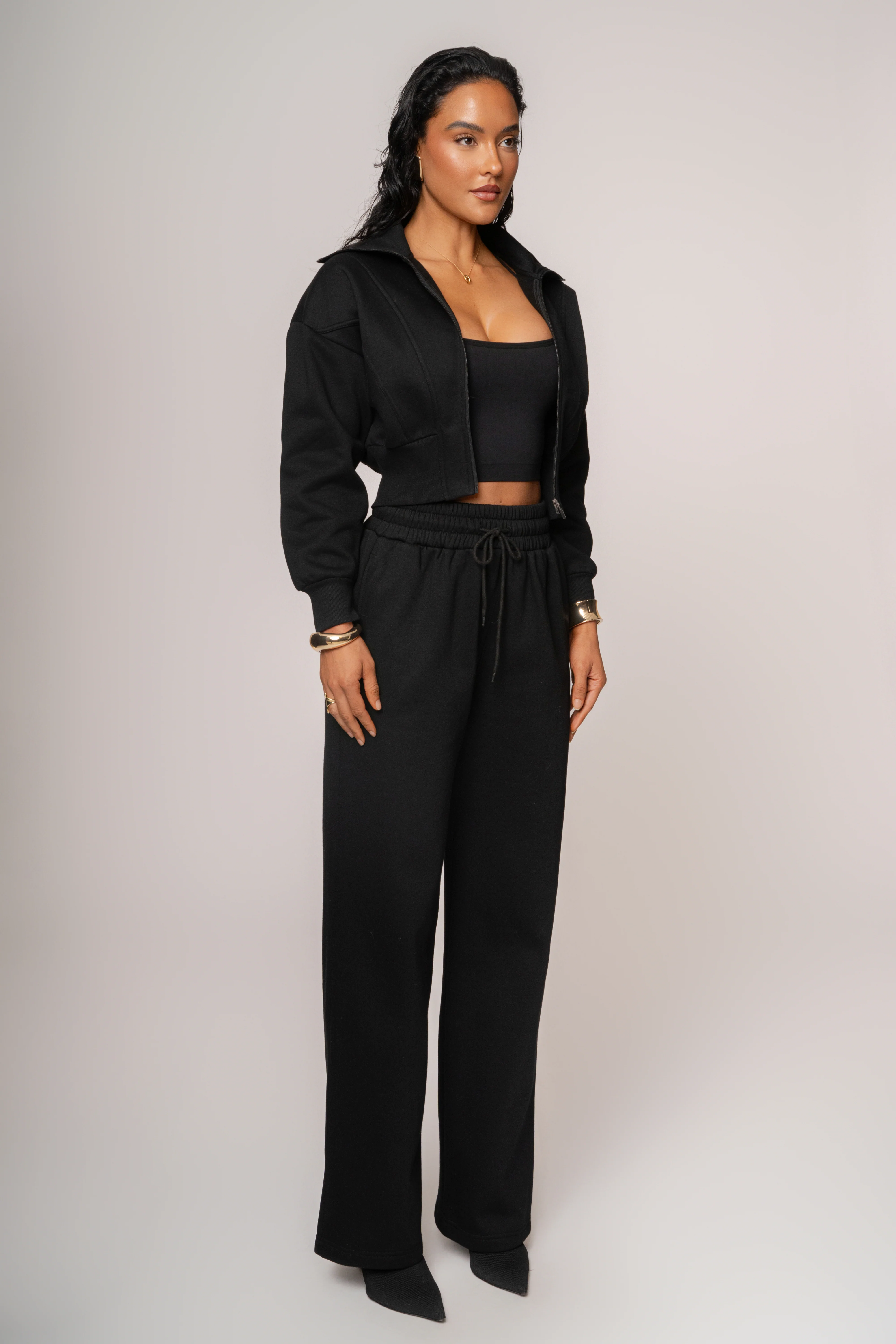 Black JLUXLABEL Logo Fleece Pants