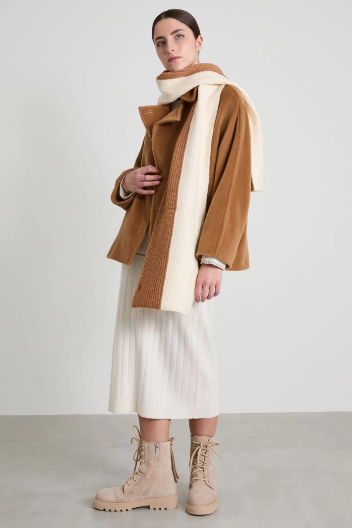 Wool beaver pea coat - CAMEL