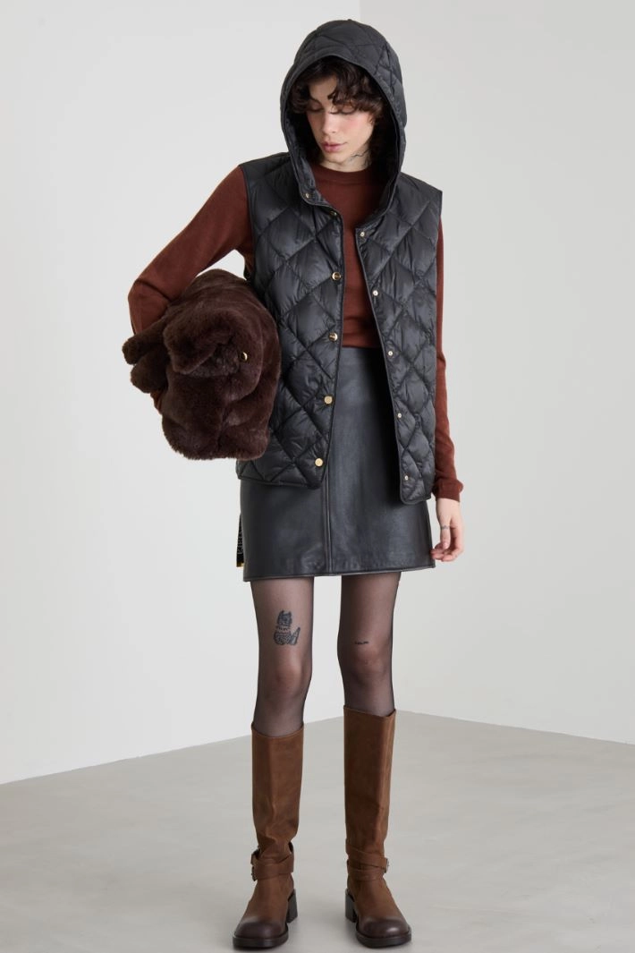 Padded vest with diamond pattern - ANTHRACITE