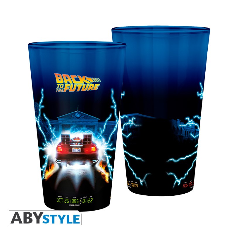 BACK TO THE FUTURE Large Glass DeLorean