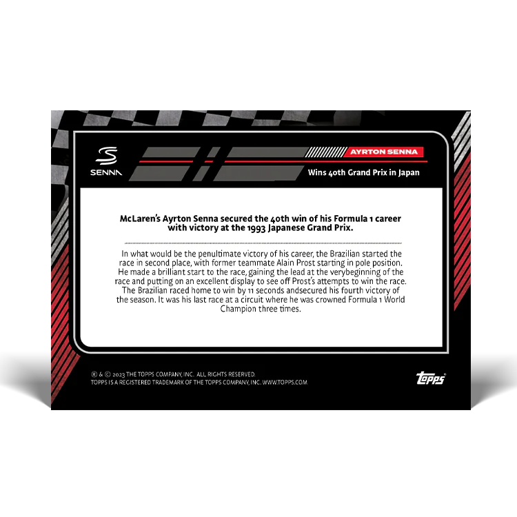 Topps UK - The Story of Senna - Card #45