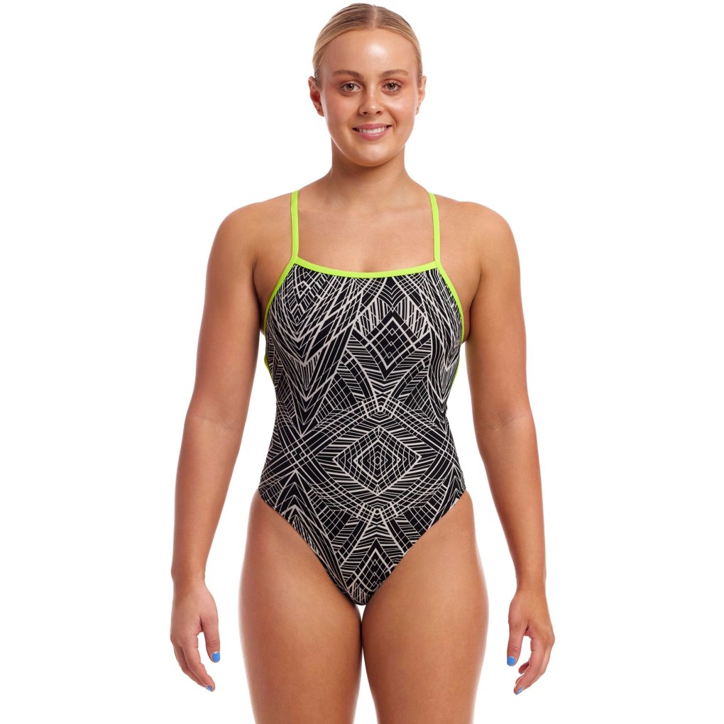 Funkita Strapped In Eco One Piece Swimsuit Women - Space Signals