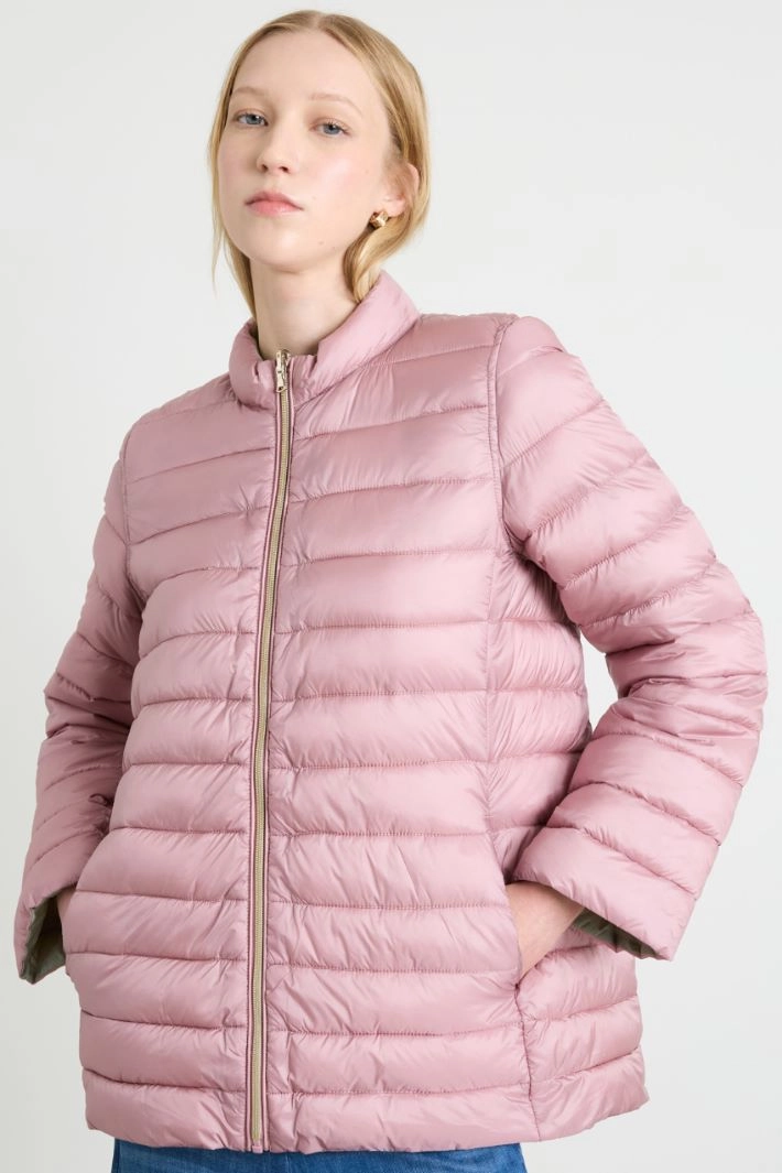 Padded jacket with Mandarin collar - PINK GREEN