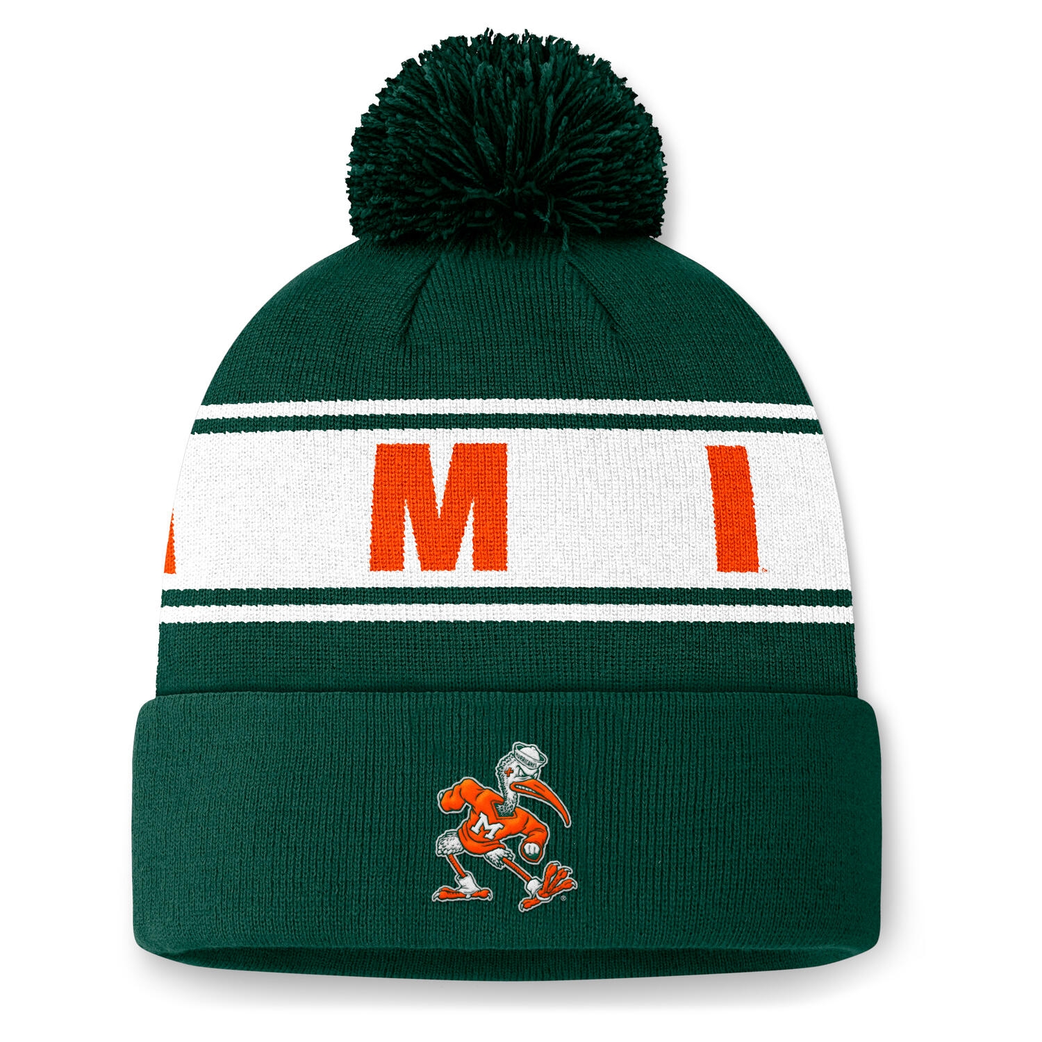 Miami Hurricanes Wraparound NCAA Knit Hat Green