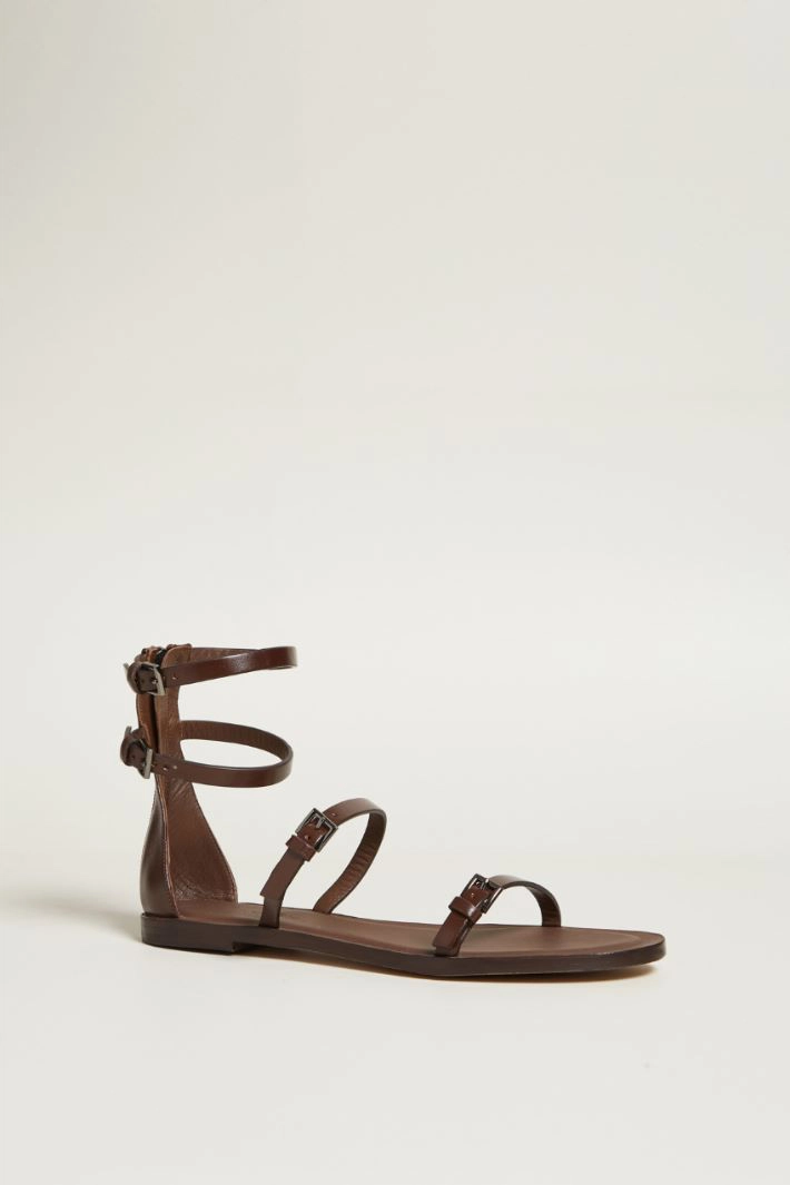 Multi-strap sandals - DARK BROWN