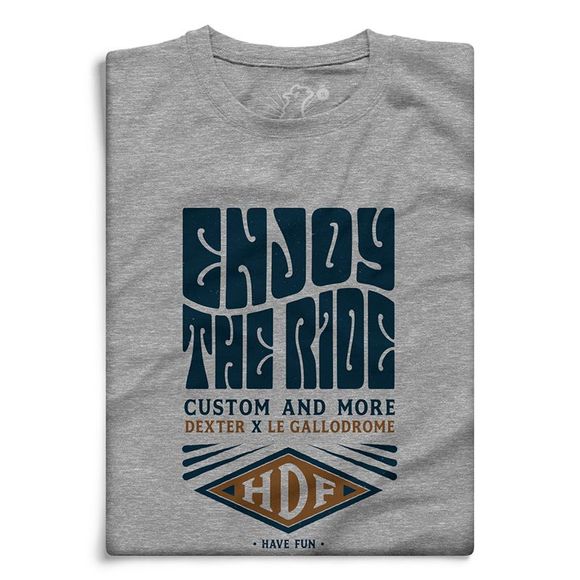 T-Shirt manches courtes Le Gallodrome ENJOY THE RIDE CUSTOM AND MORE - GrisRef : LGL0002