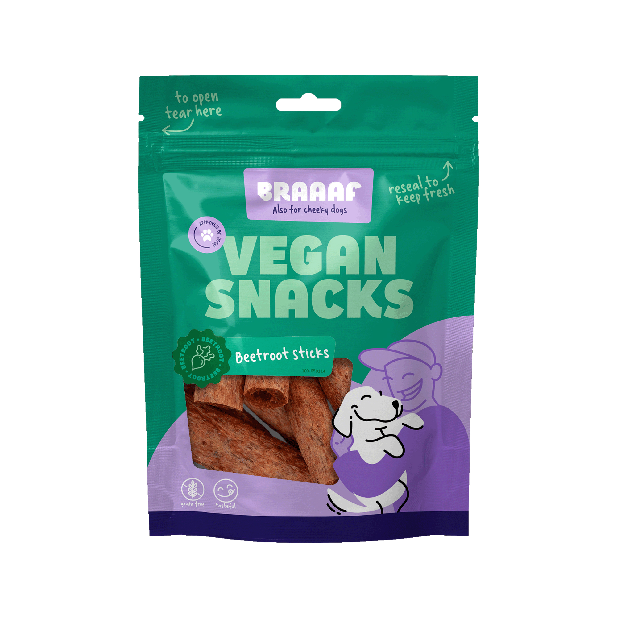 Braaaf  Vegan Snack Sticks - Spinach - 6 cm