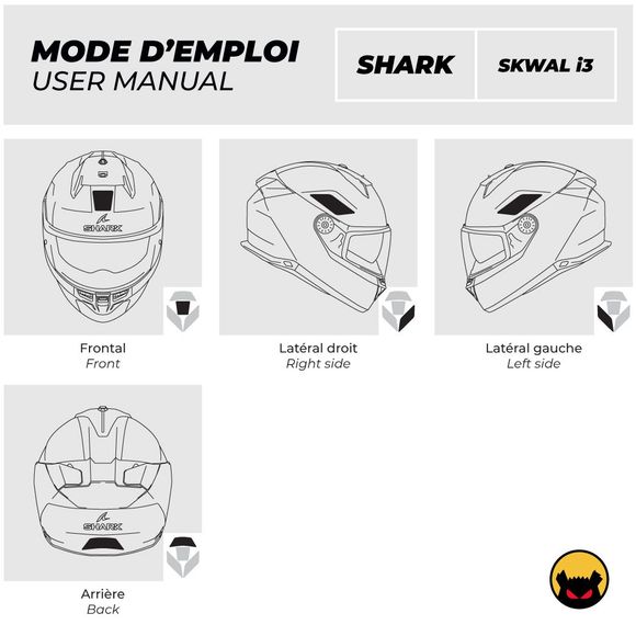 Fear The Yellow Bear REPLICA SHARK SKWAL i3 Reflective Stickers - WhiteRef: FYB0021