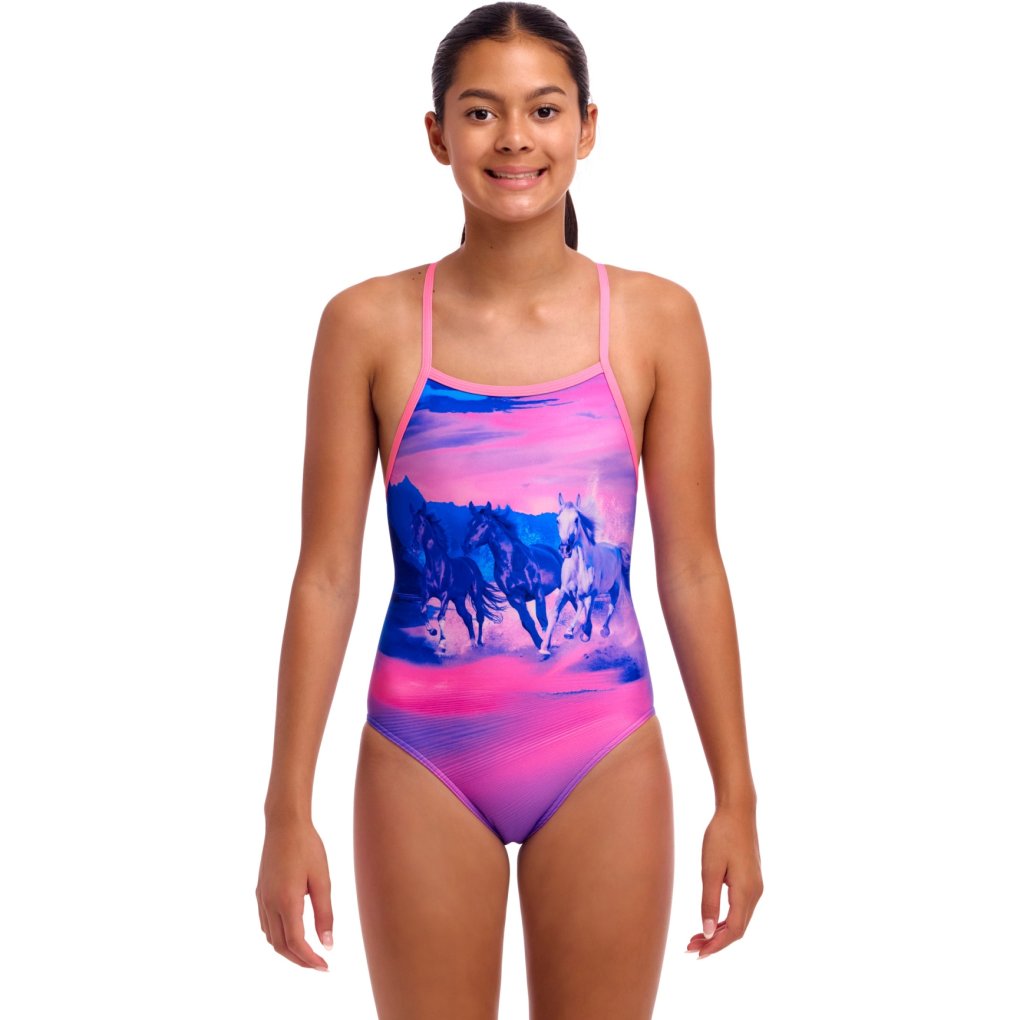 Funkita Tie Me Tight Eco One Piece Swimsuit Girls - Ride Time