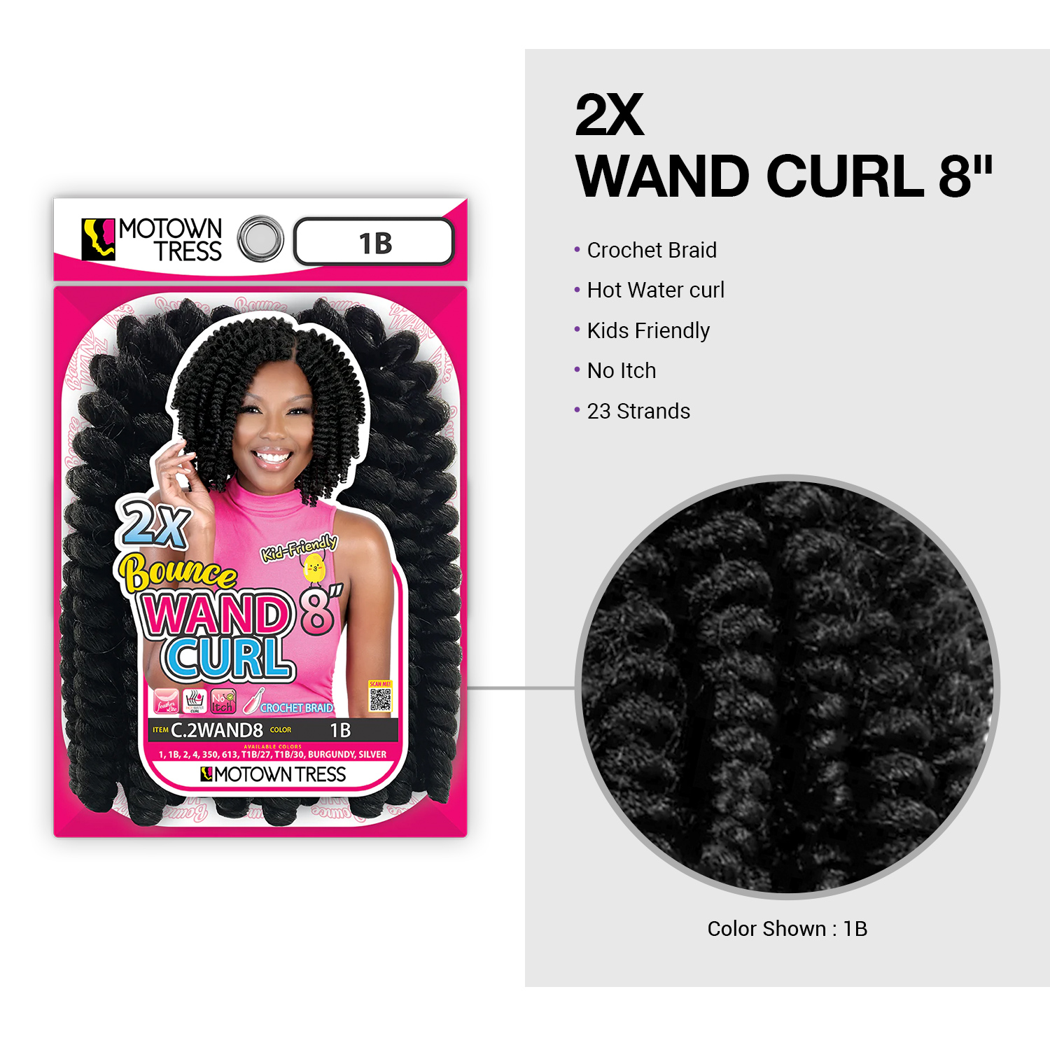 Motown Tress Crochet Braids 2X Wand Curl 8