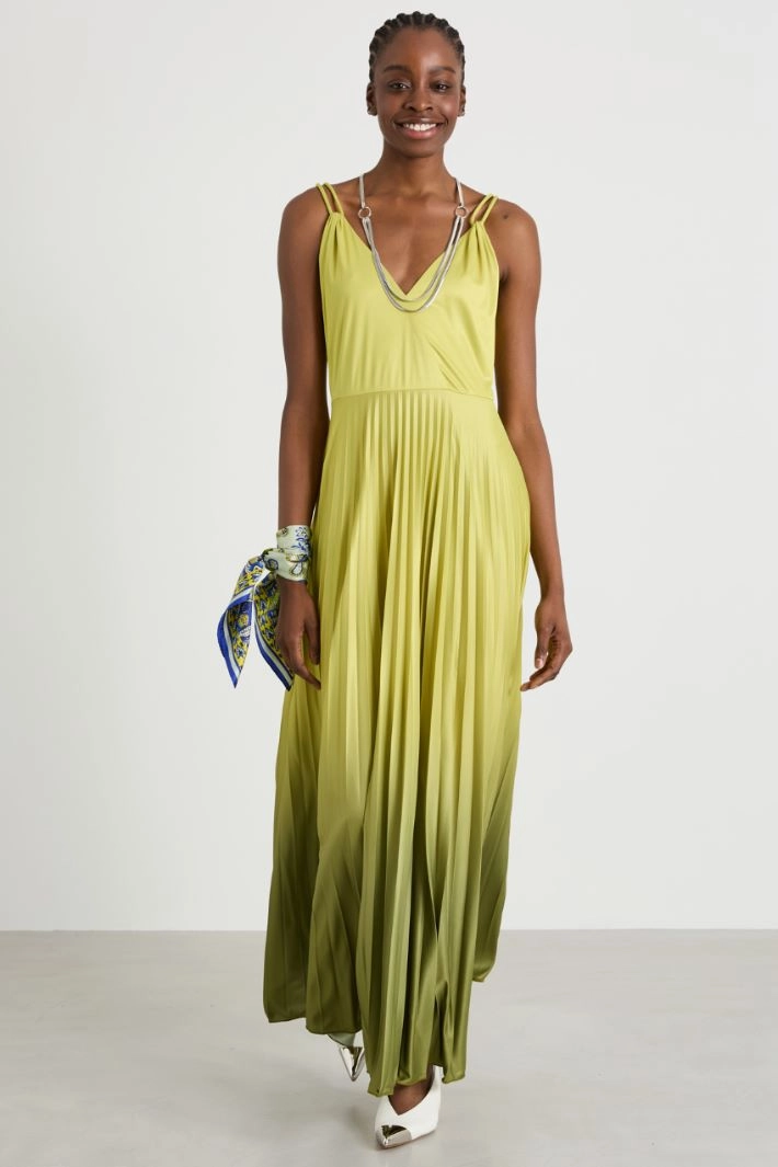 Long gradient jersey dress - LIME
