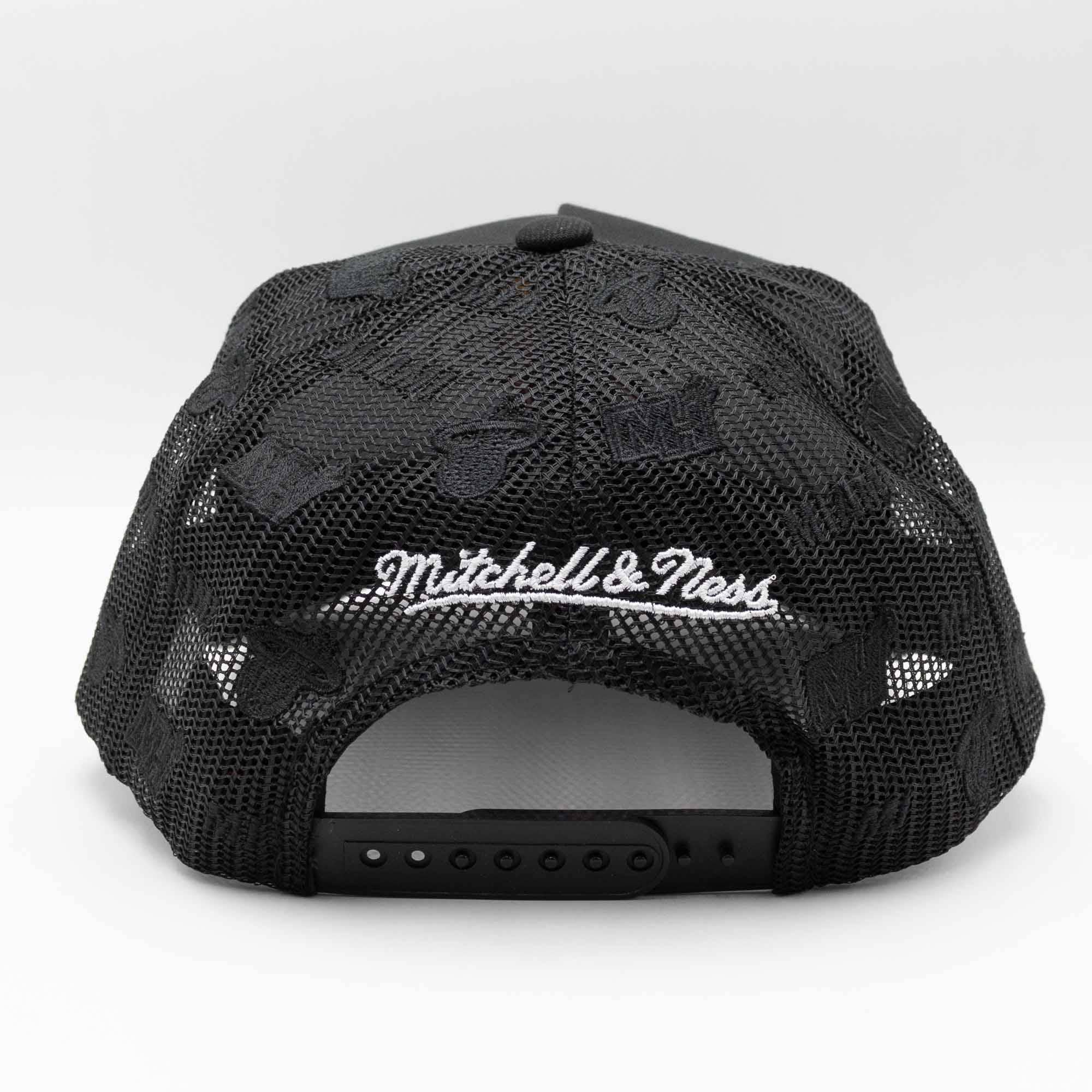 Miami Heat Mitchell & Ness Monogram NBA Trucker Cap Black