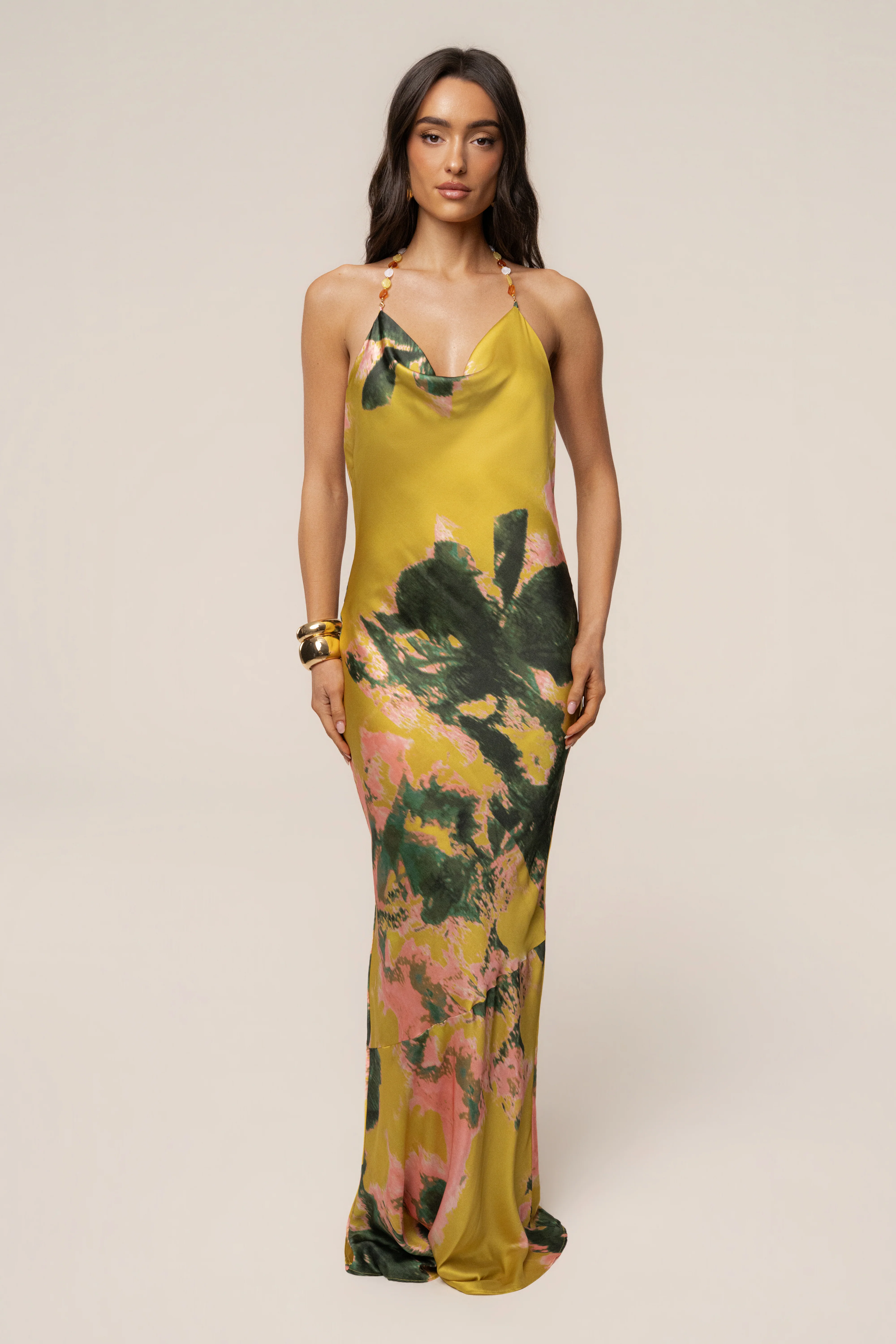 Yellow Print Bethani Maxi Dress