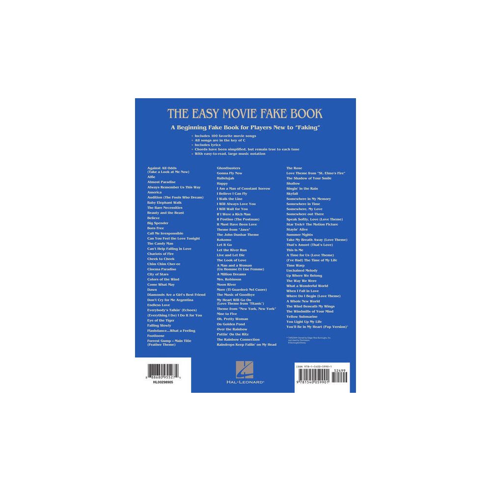 Hal Leonard The Easy Movie Fake Book – Thomann Ireland