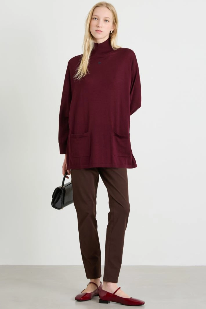 Wool oversized sweater - BORDEAUX