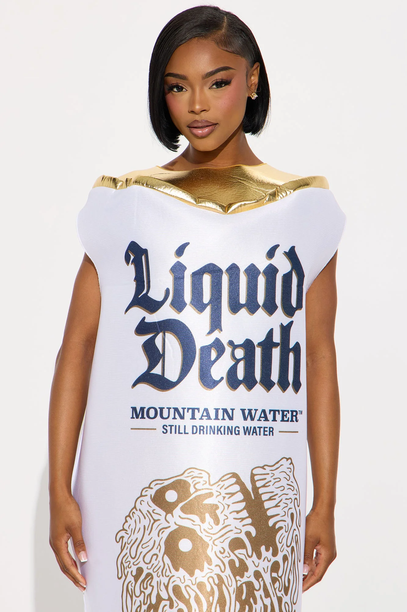 Liquid Death Still Water Can Costume - White/combo