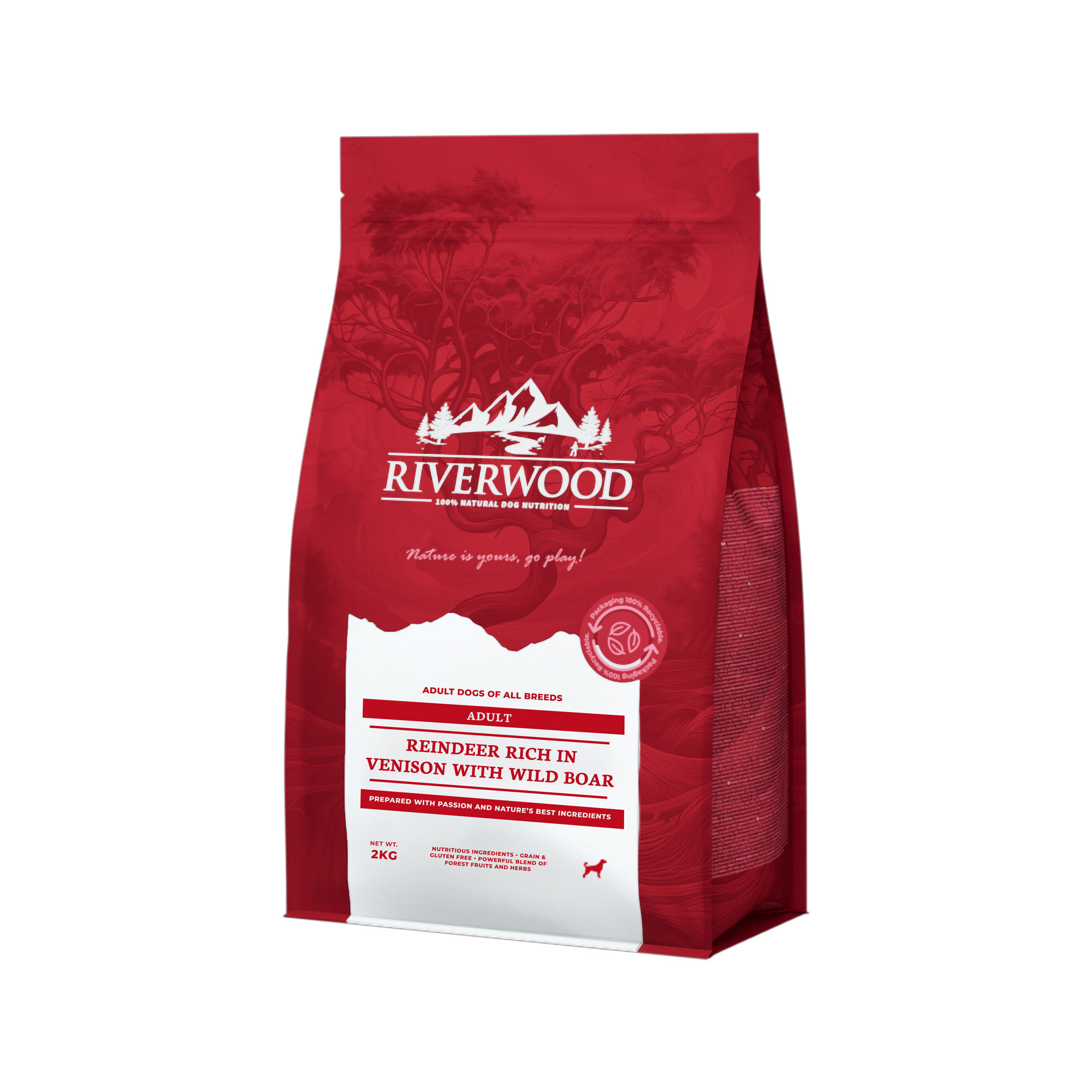 Riverwood Adult Dog Food - Reindeer & Deer with Wild Boar - 12kg