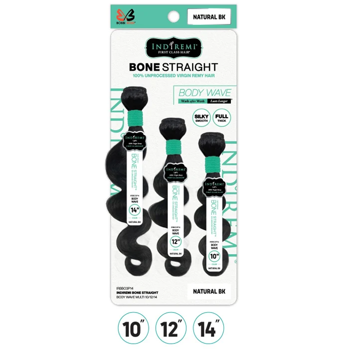 Bobbi Boss Indiremi 100% Unprocessed Virgin Remy Hair Weave Bone Straight - BODY WAVE MULTI