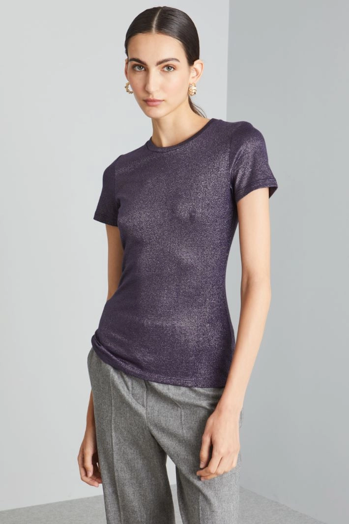 Lurex T-shirt - BLUE