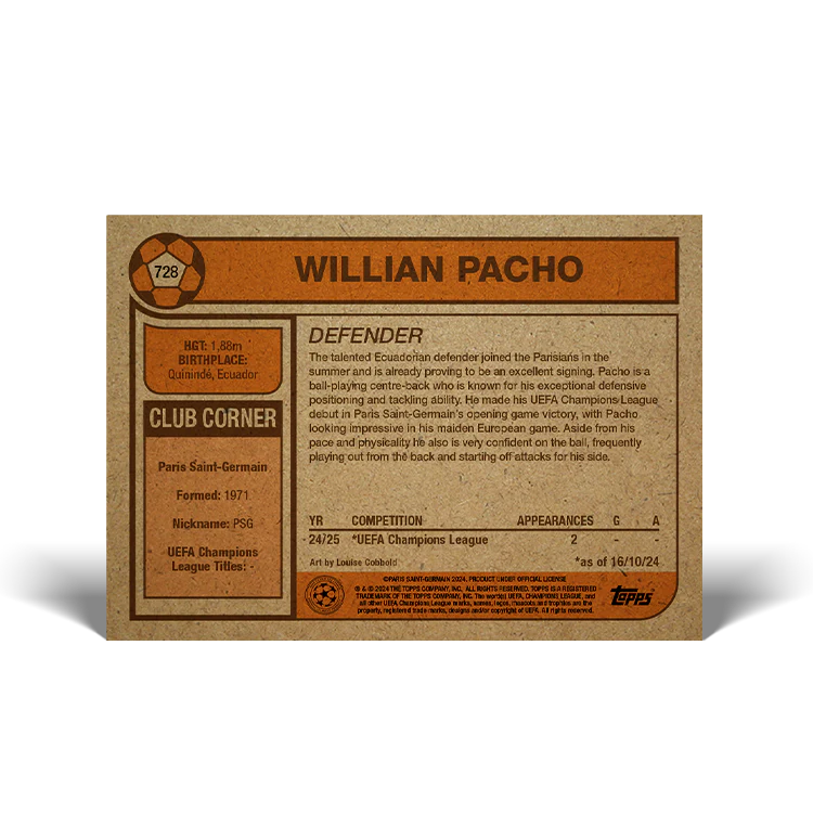 UCC Living Set Card 728 - Willian Pacho