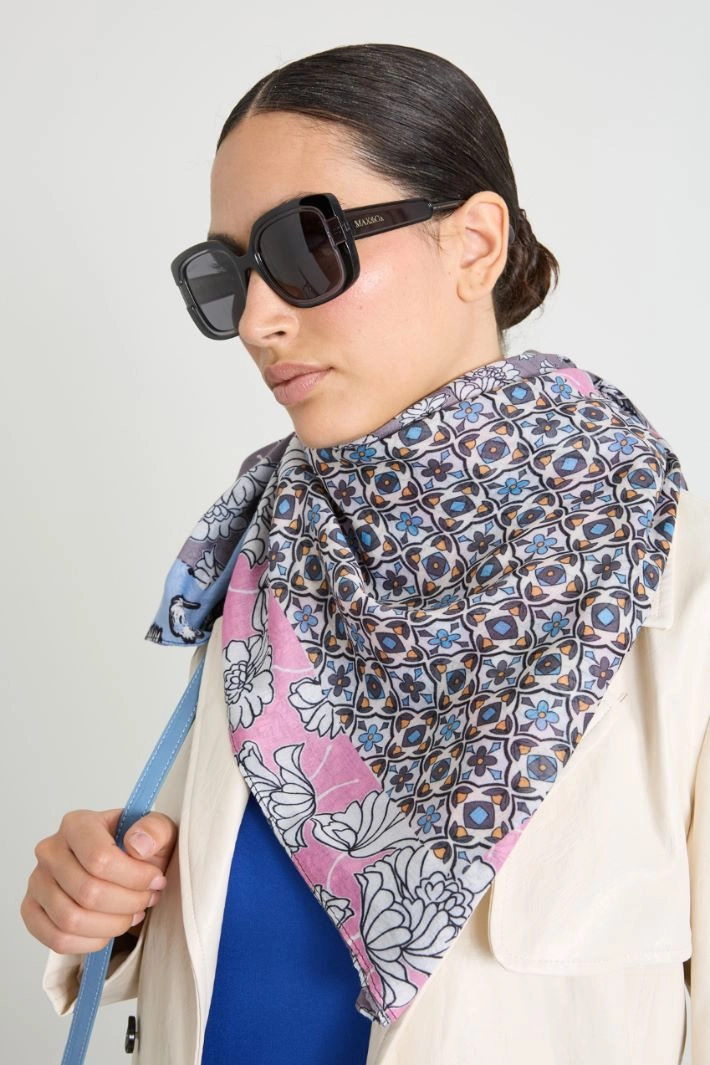 Patterned stole - LIGHT BLUE PINK