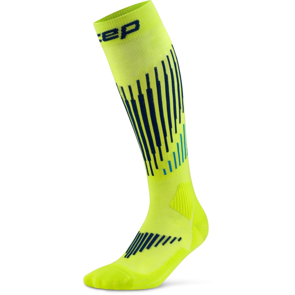 CEP Core Run Merino Tall Compression Socks Men - lime/blue