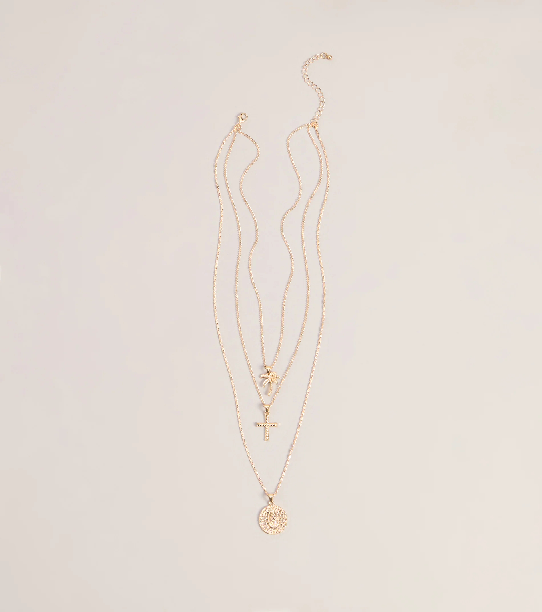 Effortless Stack Layered Charm Necklace