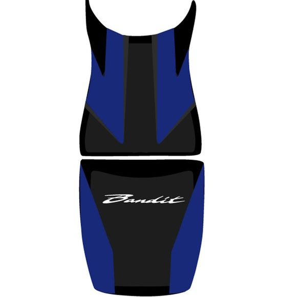 Bagster dark blue/black white letters seat coverRef: 2216C