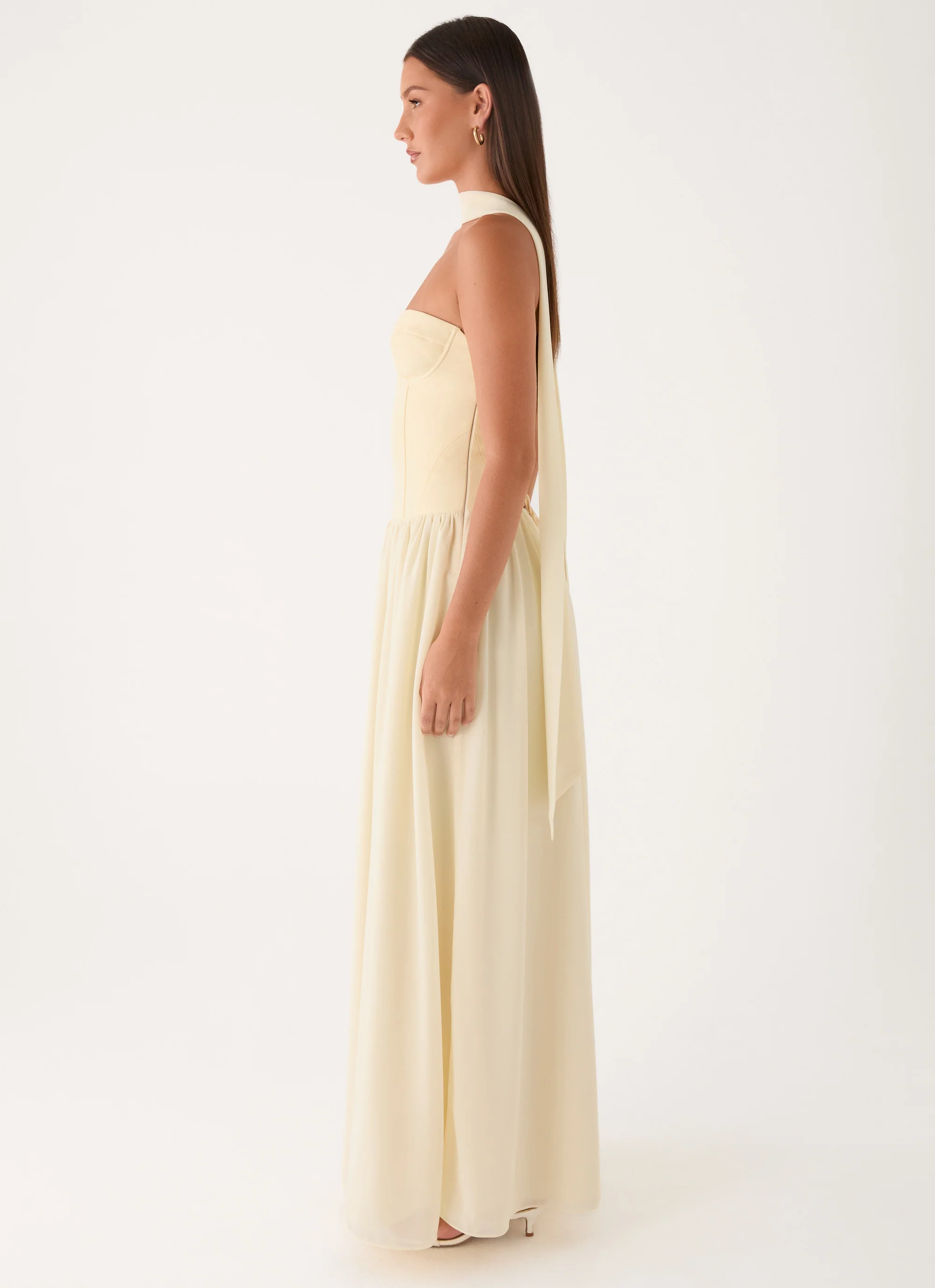 Elianah Scarf Maxi Dress - Yellow