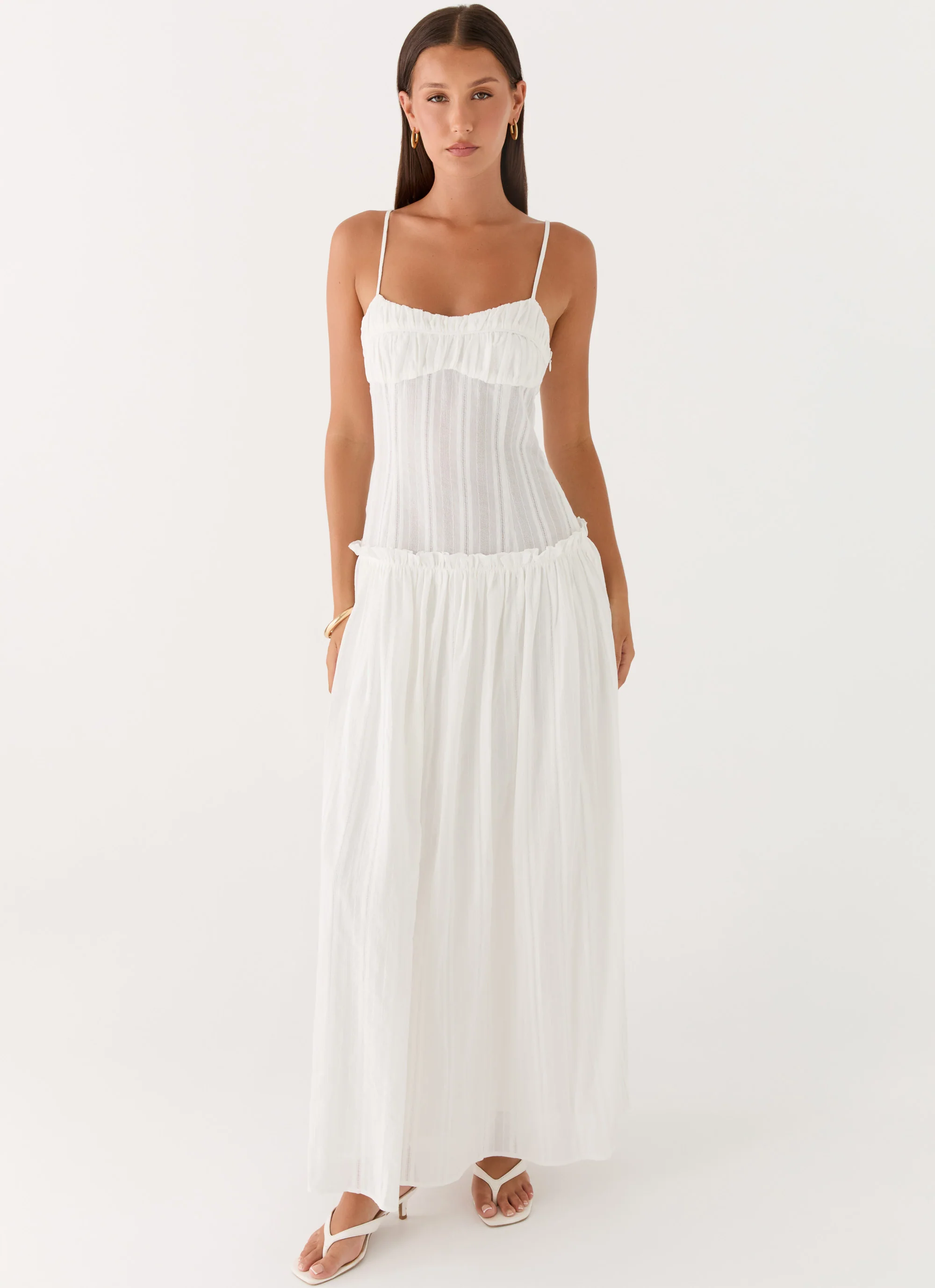 Jacinda Drop Waist Maxi Dress - Ivory