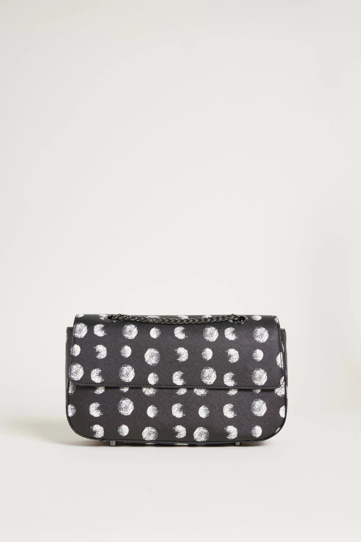Polka-dot coated fabric bag - BLACK