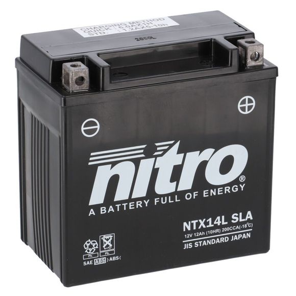 Batterie Nitro NTX14L SLA FERME TYPE ACIDE SANS ENTRETIEN/PRÊTE À L'EMPLOIRef : NTX14L SLA