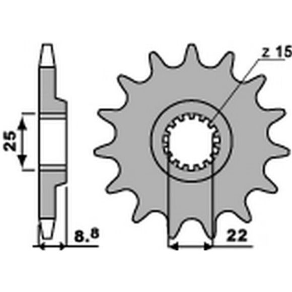 PBR Standard Steel Countershaft Sprocket 1248 - 520Ref: Pbr00590A / 1077516003