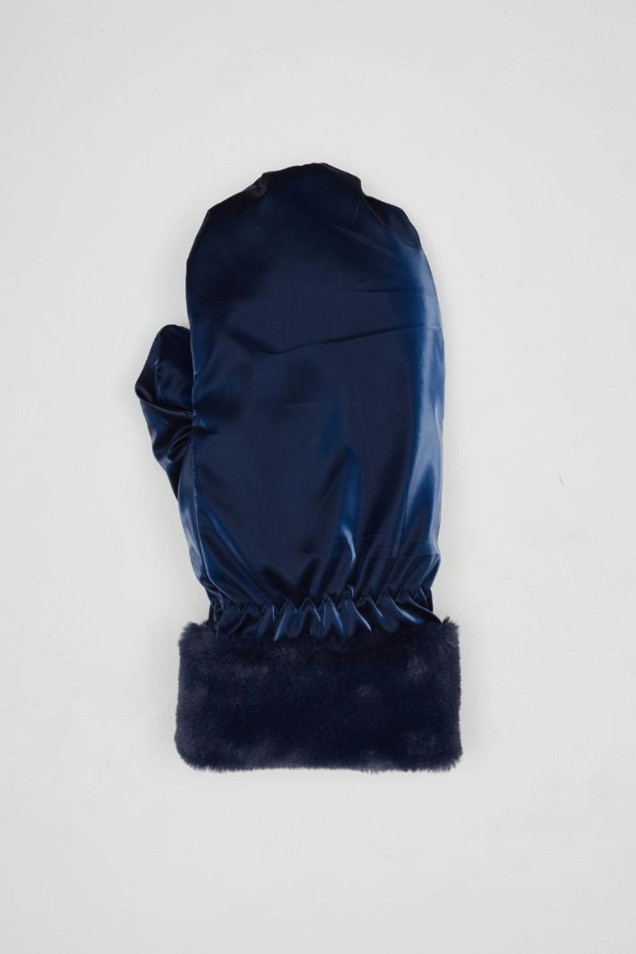 Technical satin mittens - BLUE