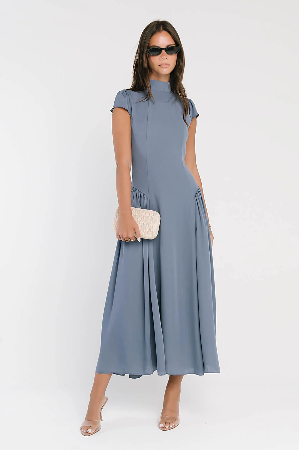 Marlee Maxi Dress in Slate Blue