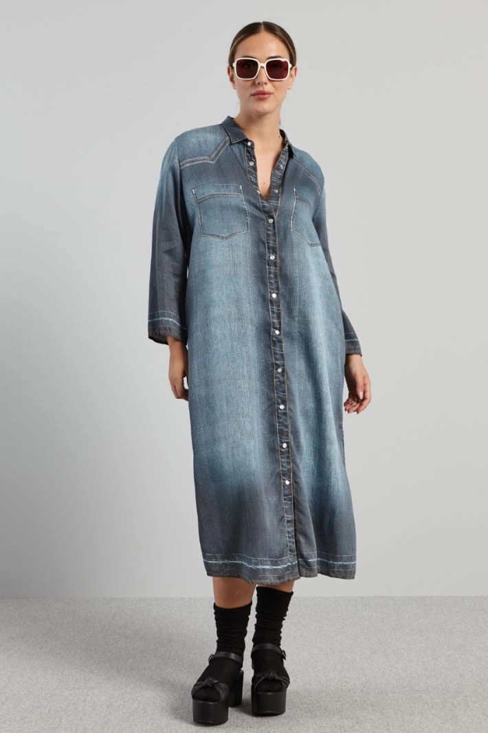 Denim effect shirt dress - DENIM LIGHT BLUE