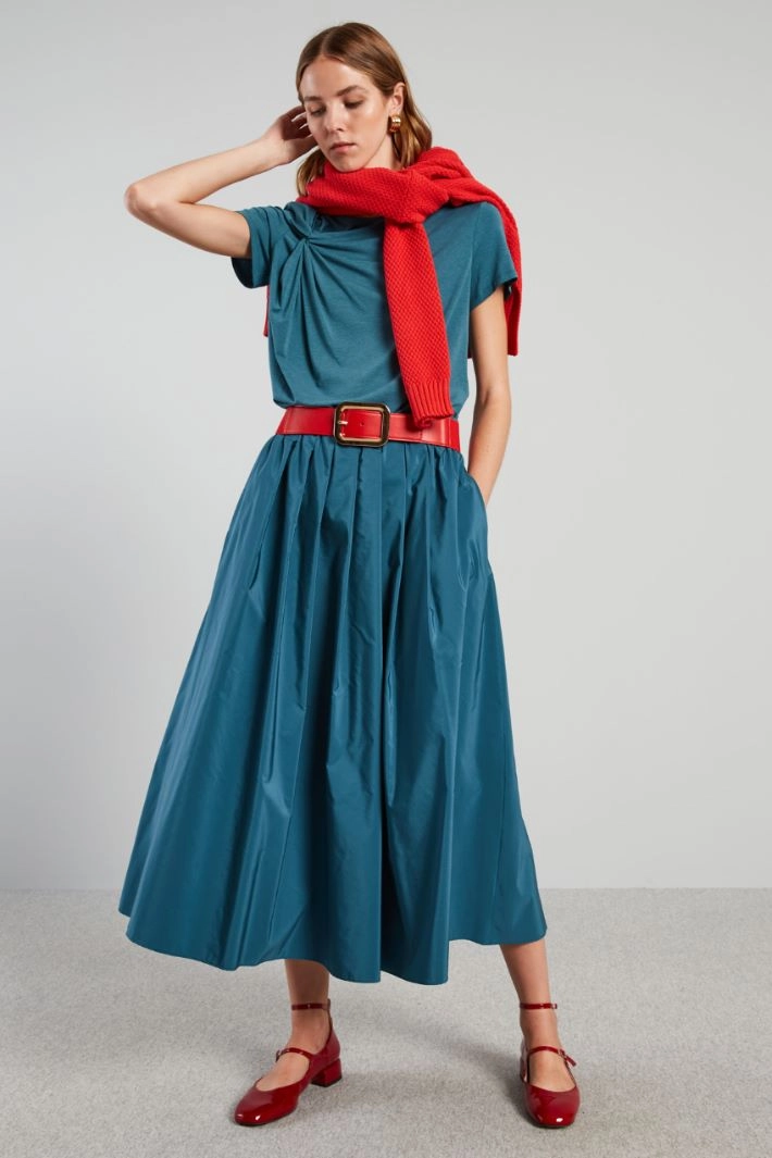 Draped jersey T-shirt - PETROL